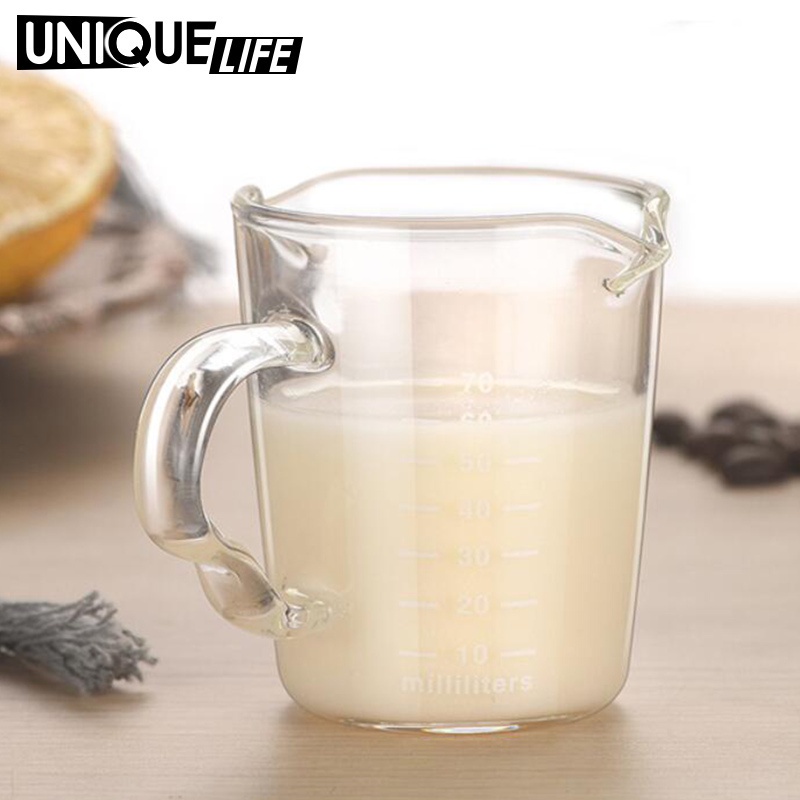 Cốc Thủy Tinh Đong Cà Phê Sữa Hai Miệng Và Thang Đo