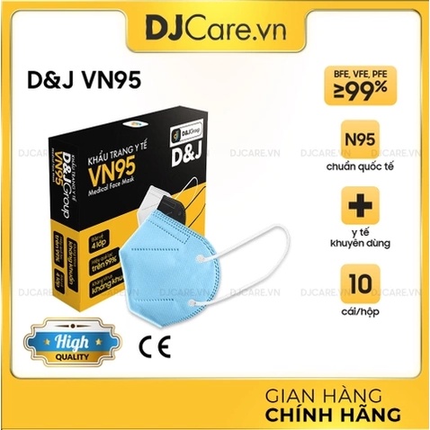 Khẩu trang N95 VN95 D&J đen/trắng (10 cái/ hộp) - HÀNG CAO CẤP FAMAPRO - BẢO VỆ HÔ HẤP - DJ - D&J CARE - Bsafe