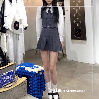 Set váy gile ulzzang phong cách học sinh Hàn Quốc 2021 KÈM 2 ẢNH THẬT CUỐI