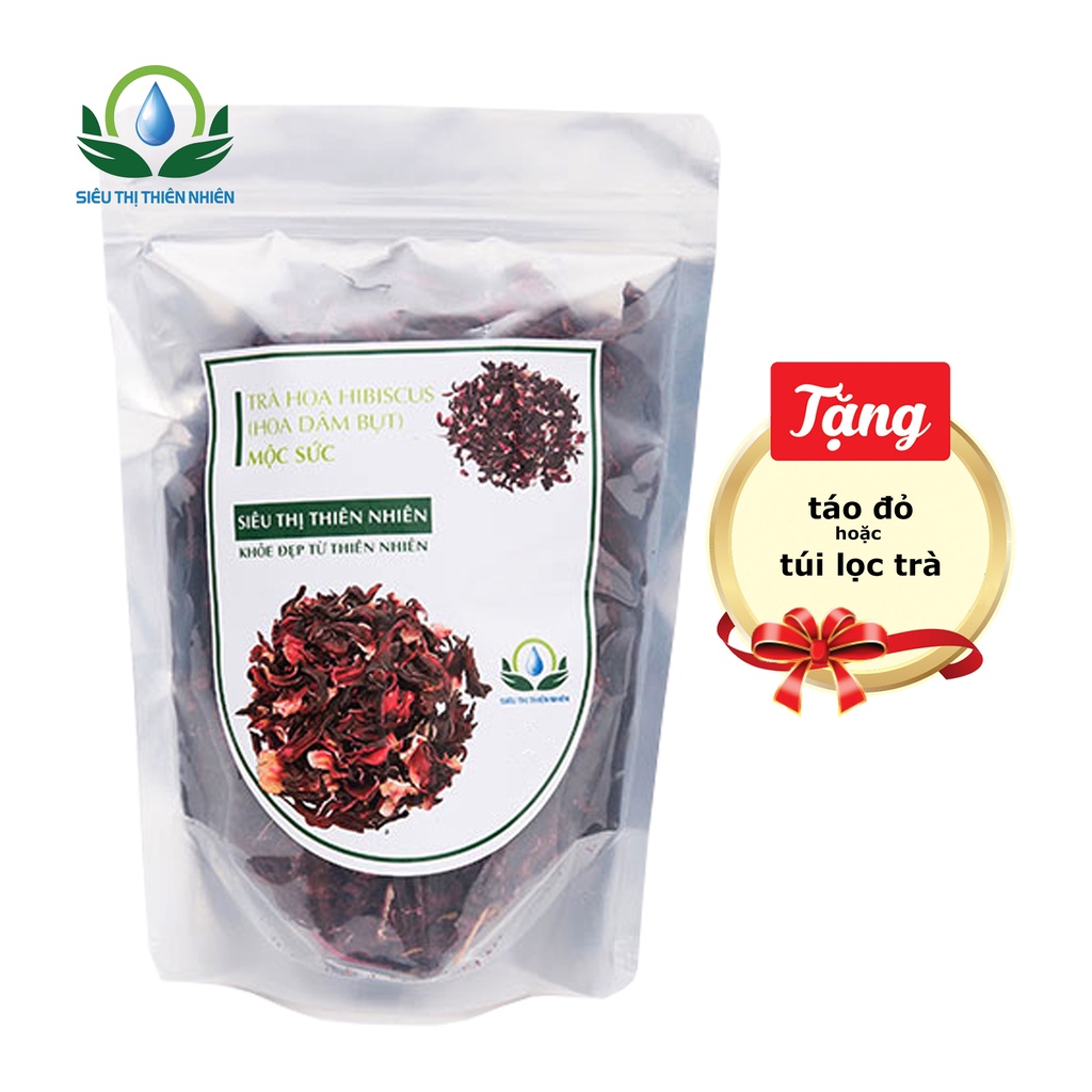 Trà hoa dâm bụt (hibicus/atiso đỏ) Mộc Sắc gói 500g, trà hạ huyết áp của siêu thị thiên nhiên