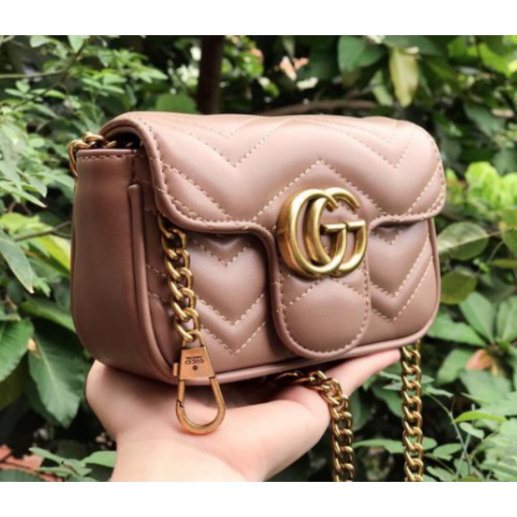 Túi xác GC 3 màu, da mềm form chuẩn size 18 dây xích đeo chéo-T024