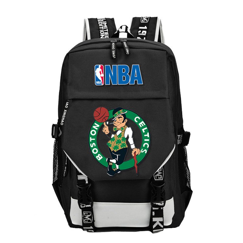 Balo Khóa Trắng Vát in hính NBA BÓNG RỔ thể thao đi học cặp sách tiện lợi