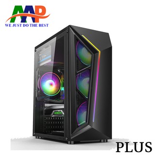 VỎ MÁY TÍNH  AAP PLUS GAMING LED RGB - CÓ SẴN DÃY LED MẶT TRƯỚC