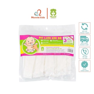 Gạc rơ lưỡi cho bé Mipbi 30c, Tưa lưỡi vệ sinh răng miệng cho trẻ sơ sinh - Monnie Kids