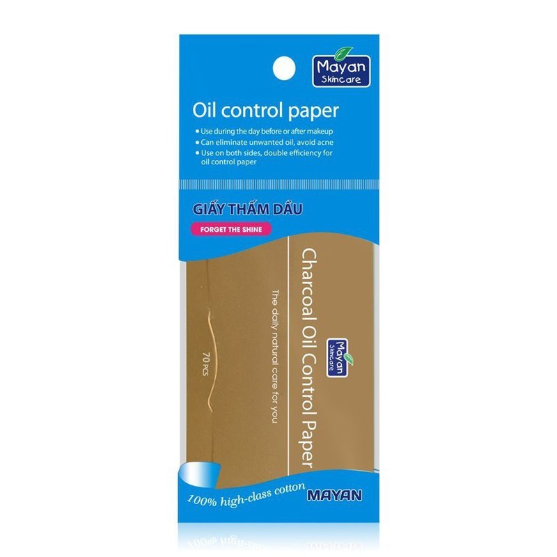 Combo 3 Giấy thấm dầu than hoạt tính Mayan Oil Control Paper