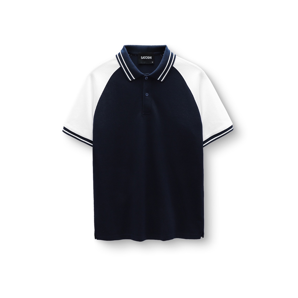 Áo polo nam Diamond Pique phối màu cổ viền tay áo sang trọng chất cotton thoáng mát năng động