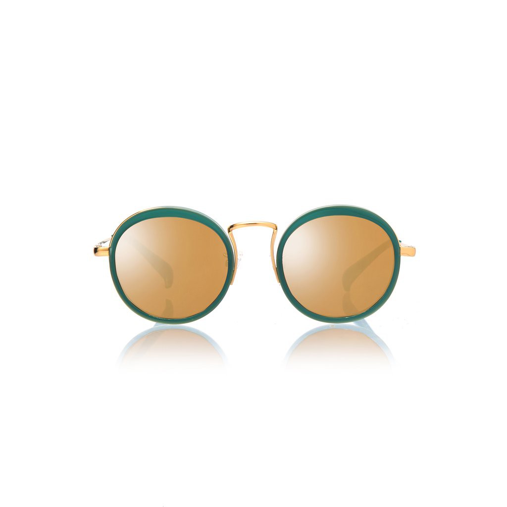 Mắt Kính Thời Trang KYOTO (Jade And Gold Metal With Gold Mirror Lens)