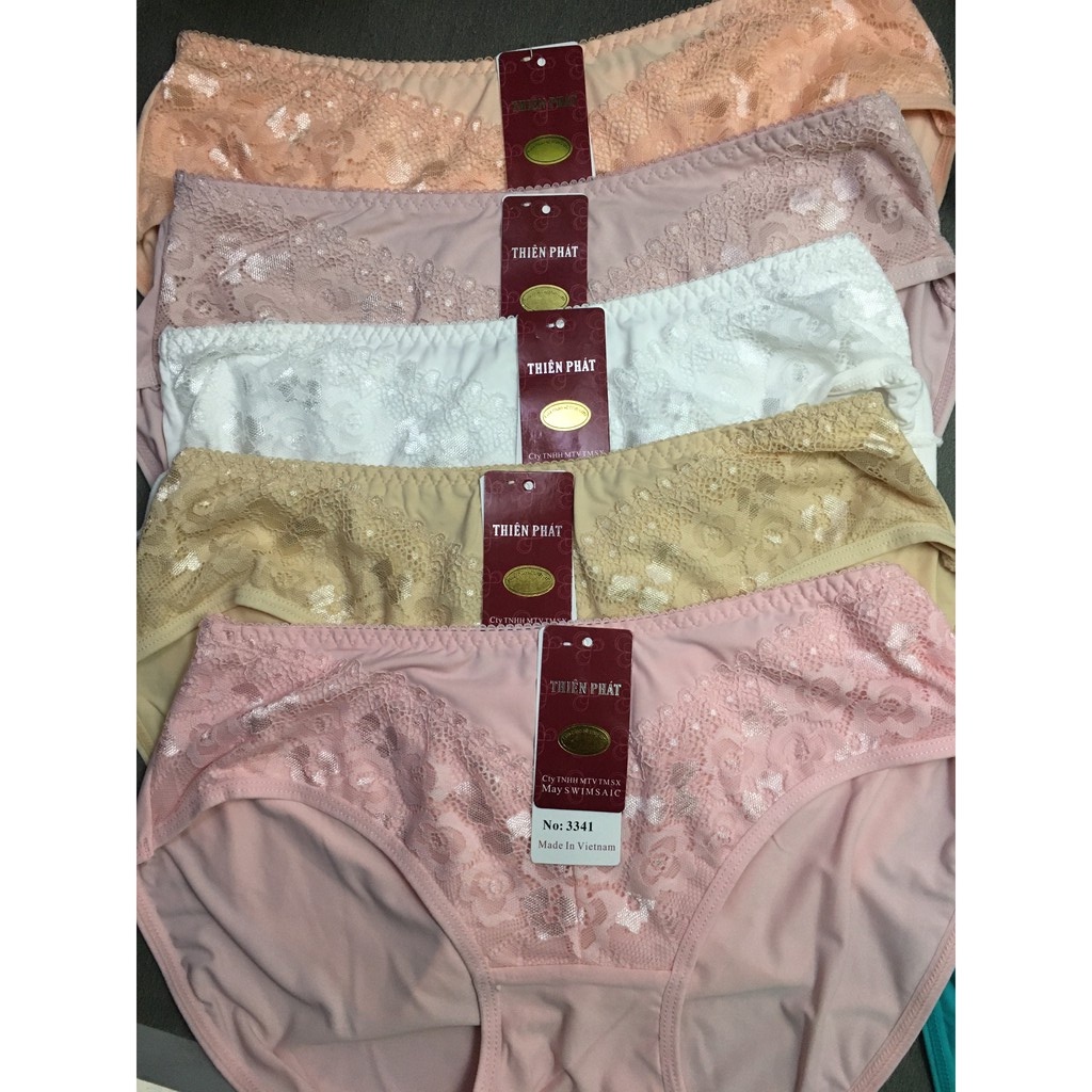 Quần lót nữ size lớn, quần lót nữ size đại 70kg thun lạnh phối ren Thiên Phát Set 10 cái