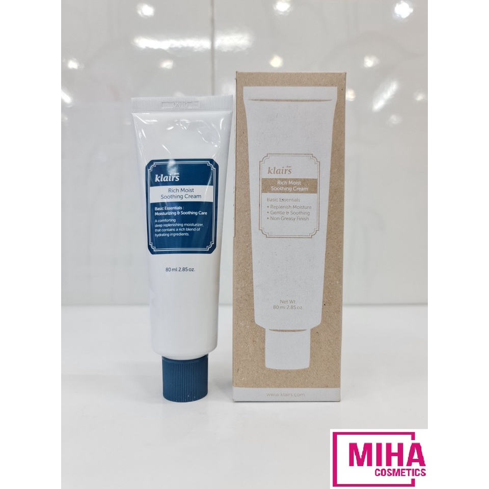 Kem Dưỡng Ẩm Dành Cho Da Khô Mất Nước Dear Klairs Rich Moist Soothing Cream 80ml Hàn Quốc