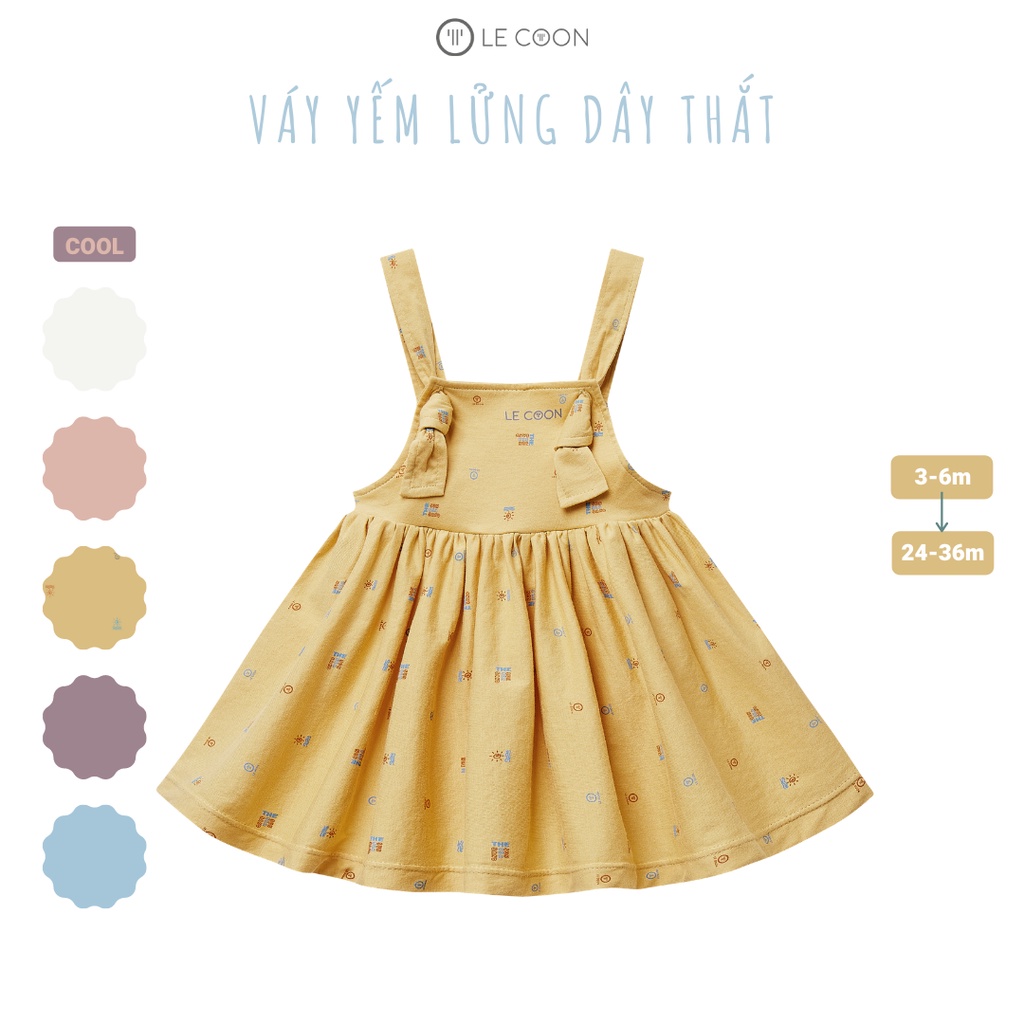 LE COON | Bộ Váy Yếm Lửng Dây Thắt | COOL | 3 tháng-3 tuổi