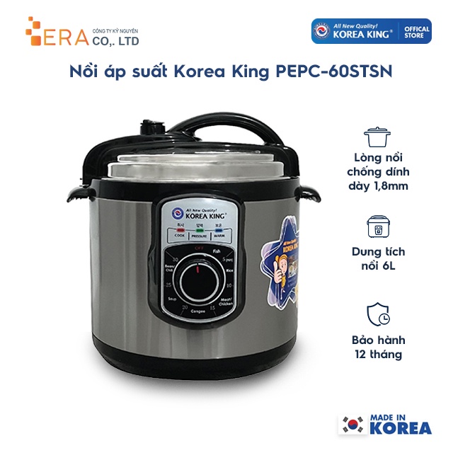 Nồi áp suất Korea King PEPC-60STSN Cao Cấp