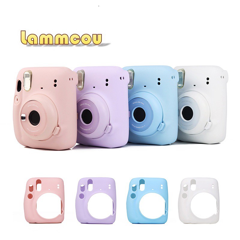 Lammcou Túi Đựng Máy Ảnh Silicon Mềm Có Dây Đeo Cho Fujifilm Instax Mini 11