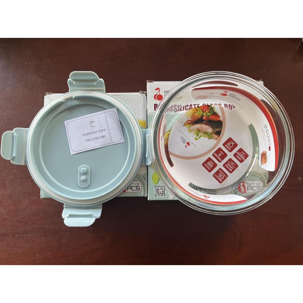 Hộp Cơm Thuỷ Tinh Tròn Cao Cấp 620ml 950ml