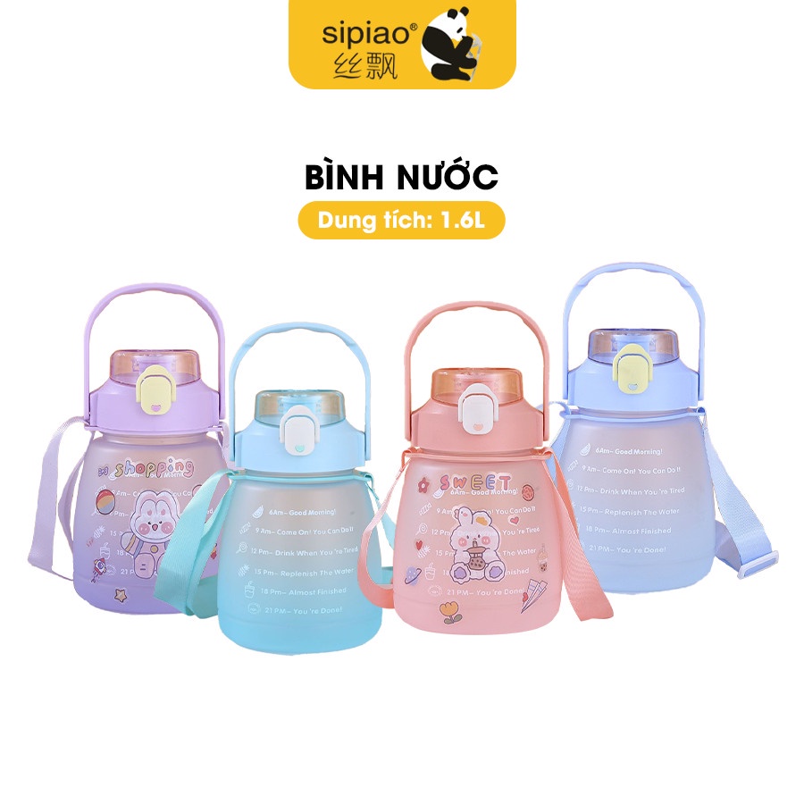 Bình nước 1,8 lít SIPIAO có ống hút bật tự động khi mở nắp siêu tiện lợi siêu cute.