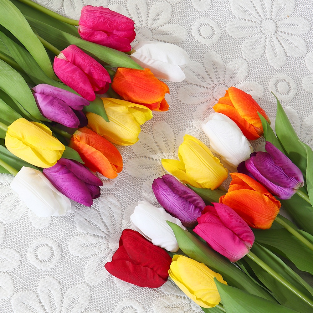 Bó Hoa tulip Giả Bằng Lụa Chất Lượng Cao 35cm Trang Trí Nhà Ở/Sự Kiện