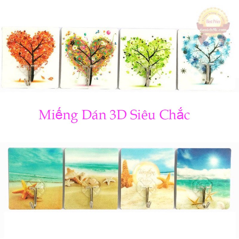 Móc Dán Tường 3D - Nhiều Họa Tiết Đẹp Siêu Chịu Lực