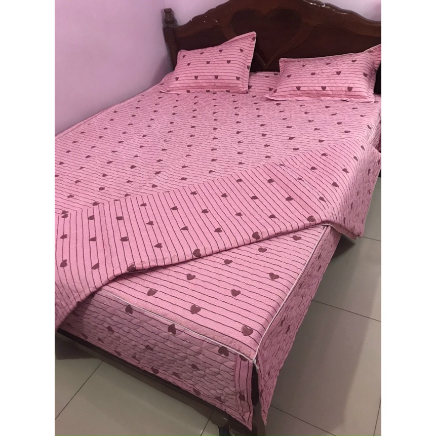 [BÁN RẺ LẤY TƯƠNG TÁC] Bộ Ga Gối Trần Bông Dày Dặn, Xẻ Góc ( Ga Chùm, Ga Phủ Xuống Giường Như Ảnh)