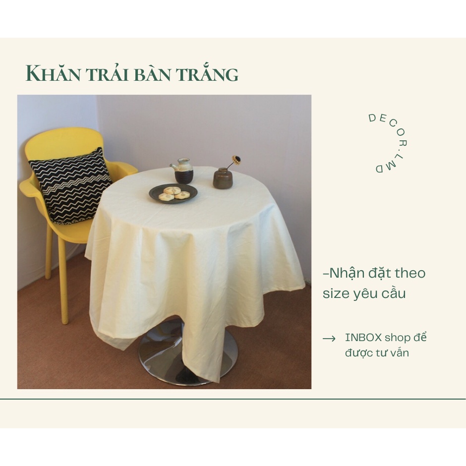 Khăn trải bàn trắng vintage, khăn picnic, khăn nền chụp ảnh sản phẩm