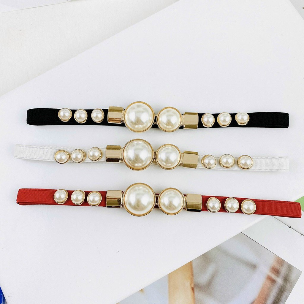 siêu xinh mẫu dây nịt mặc đầm belt đeo eo xinh đính 8 hạt ngọc xinh xắn