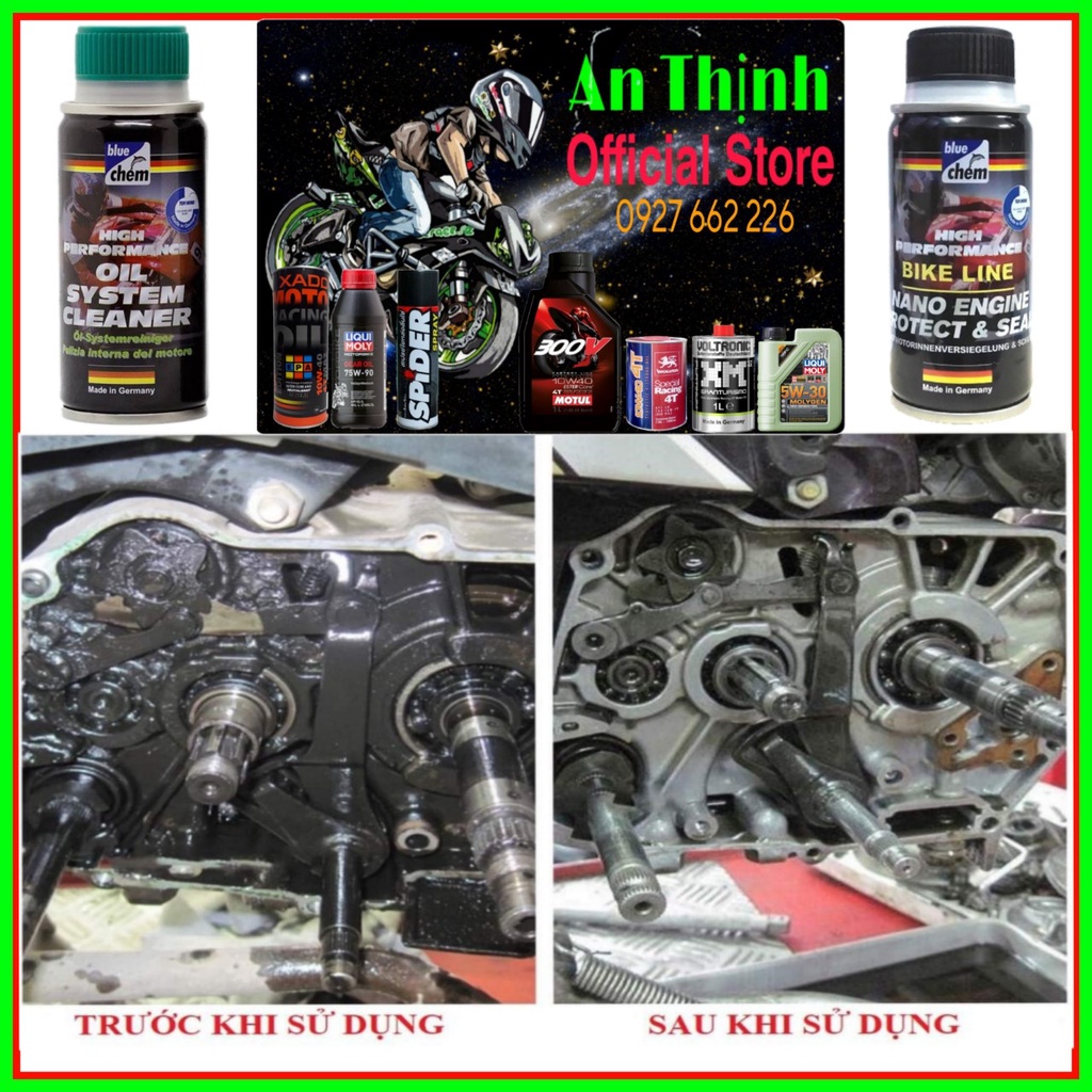 Phụ Gia  Súc Động Cơ - Vệ Sinh Máy Bluechem Oil System Cleaner 50ml - Nhập khẩu Đức