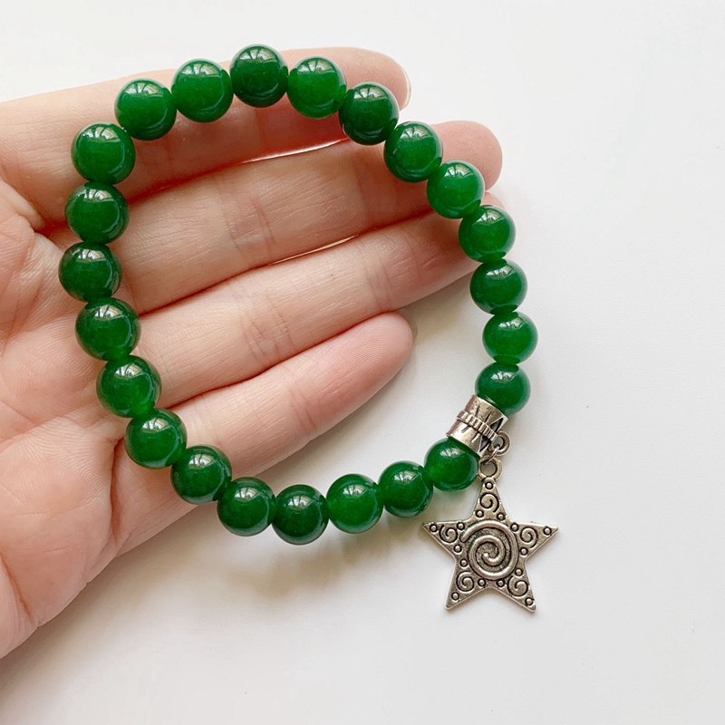 CHARMS 1 Vòng Tay Chuỗi Hạt Đá Aventurine Tự Nhiên Dành Cho Nam Và Nữ