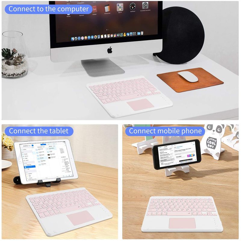 Mẫu mới Bàn Phím Bluetooth Không Dây Dành Cho Iphone/Ipad/Android/laptop (Kèm Bàn Di Chuột Cảm Ứng) tặng sticker dán