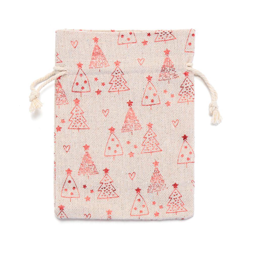 GOGOUP Set 1 / 5 Túi Dây Rút Cotton Họa Tiết Bông Tuyết Đựng Quà Mới