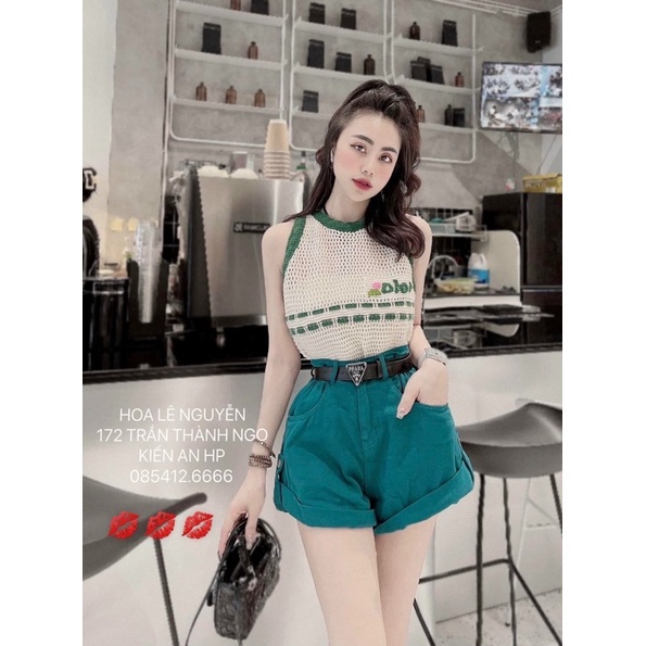 Áo Len Lưới Tanktop Đi O Viền Phối Màu Xinh