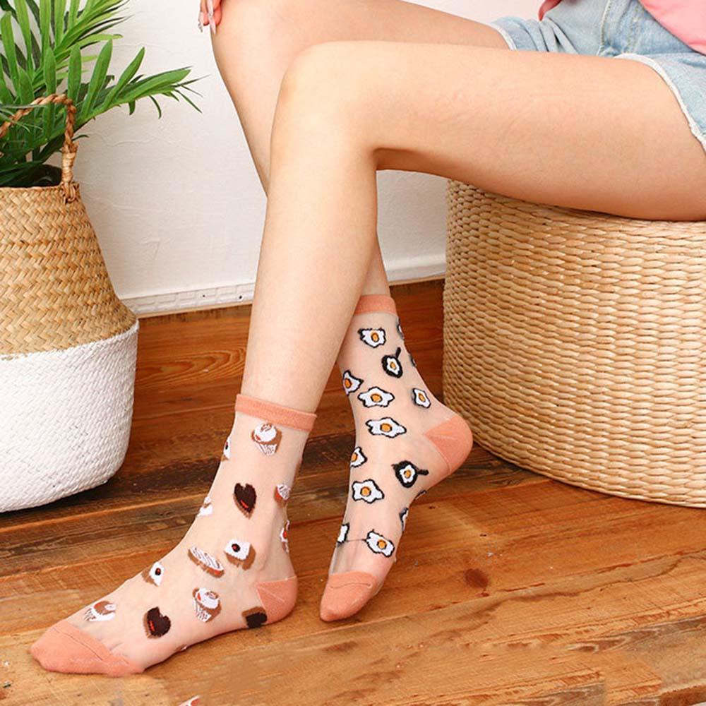 Vớ Lụa Thủy Tinh MOCHO Mỏng Hình Bánh Kem Hàn Quốc Cho Nữ