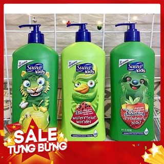 Sữa Tắm Gội Xả Cho Bé Suave Kids (532ml), Sữa Tắm Hương Dưa Hấu, Táo, Dâu
