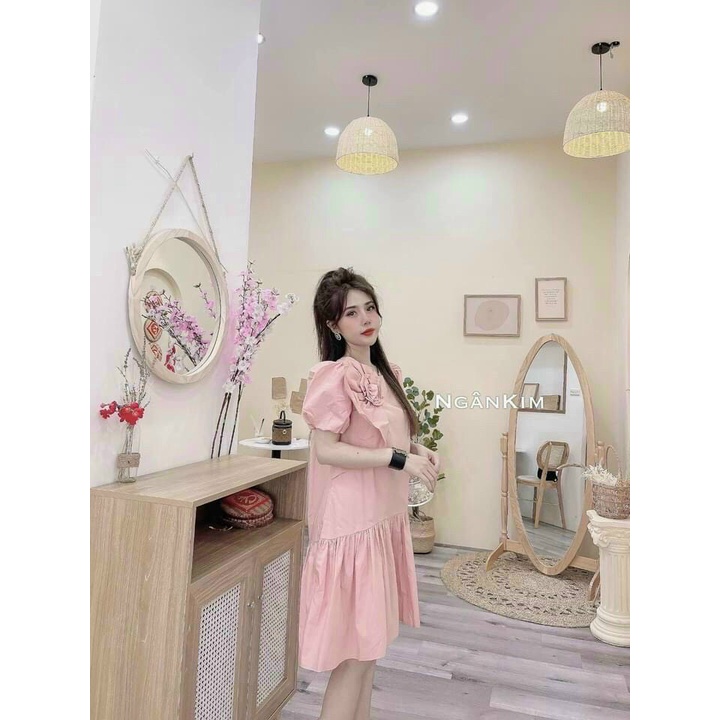 Đầm nữ, nơ xinh, mẫu mới, hàng cao cấp  chất lượng , siêu dễ thương DX1217