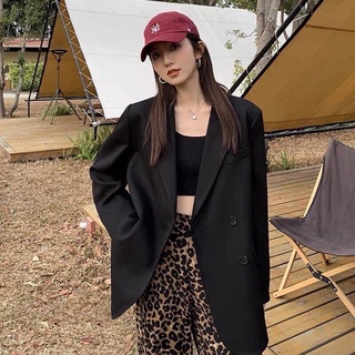 Áo khoác Blazer đen trơn