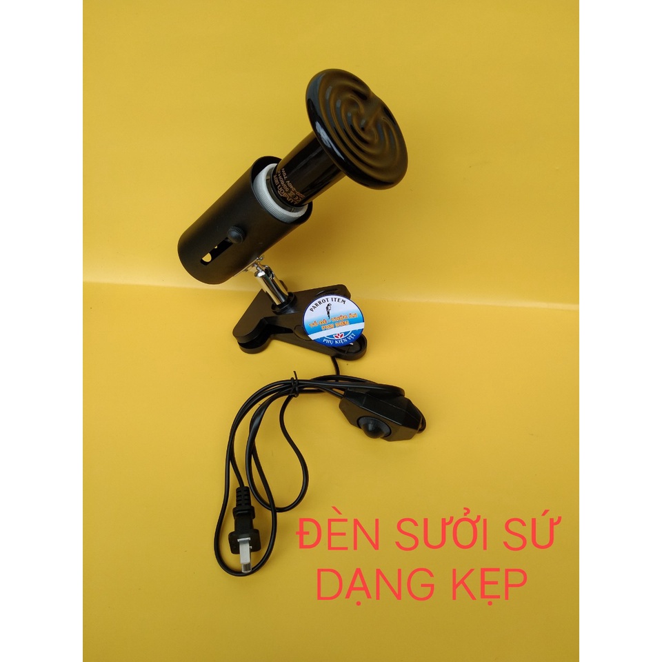 1 BỘ ĐÈN SƯỞI DẠNG KẸP ĐIỀU CHỈNH NHIỆT VÀ ĐÈN SƯỞI 75W CHO CHIM,MÈO,GÀ,CHÓ