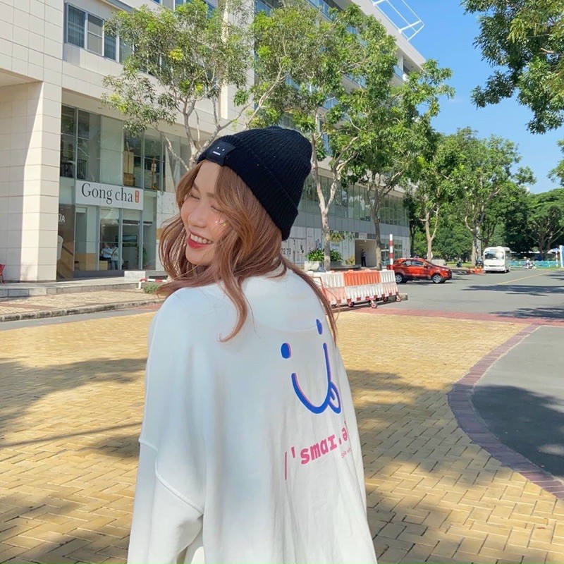 Áo Khoác Nỉ Ngoại cho nam nữ, Áo Nỉ hoodie Oversize in mặt cười Sweater 2 lớp Unisex