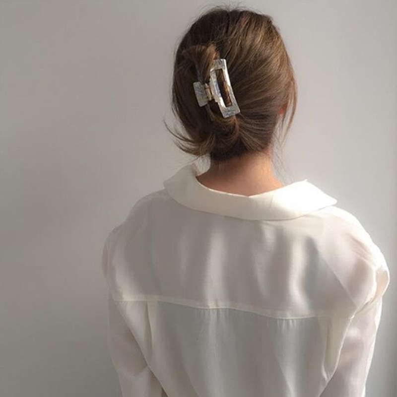 Vintage Acrylic Marble Hair Claw Acetate Hair Clip Hairpins Hair Crab Clamp