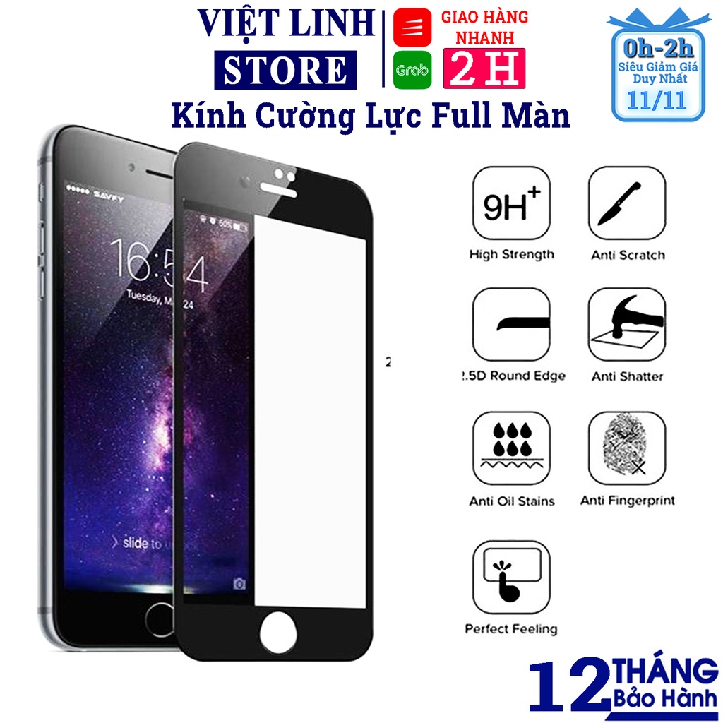 Kính cường lực FULL màn 6D tất cả các dòng iPhone CỰC ĐẸP - Việt Linh Store