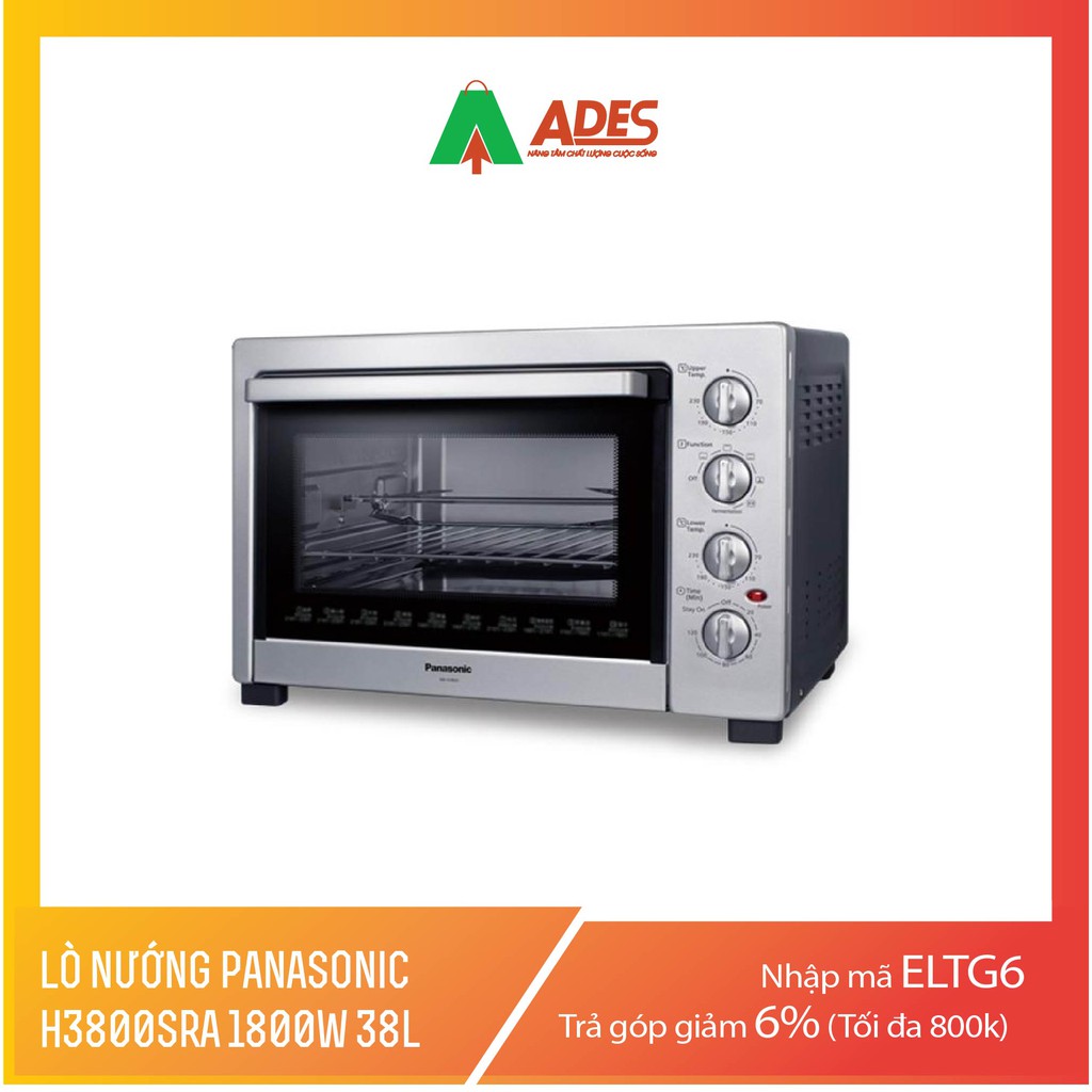 [Mã 154ELSALE2 giảm 7% đơn 300K] Lò nướng Panasonic NB-H3800SRA 38L đơn giản, sang trọng - Mẫu mới 2021