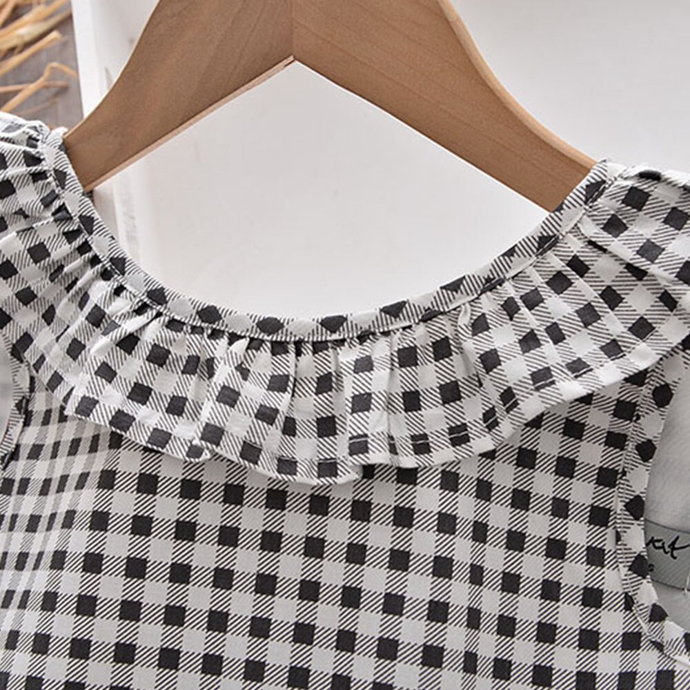 Đầm Kẻ Sọc Caro Đính Nơ Dễ Thương Thời Trang Mùa Hè 2022 Cho Bé Gái