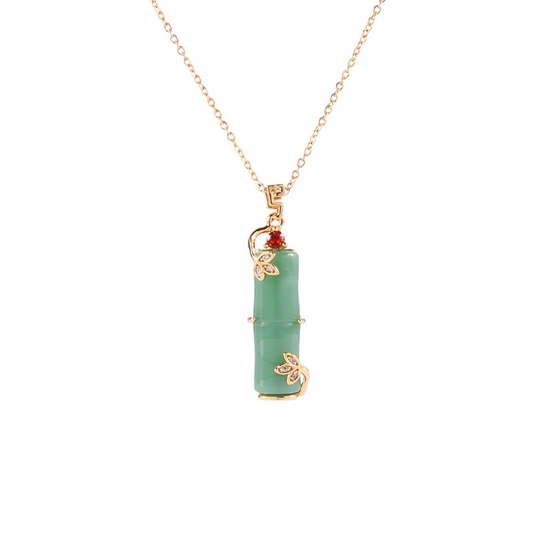 Vòng cổ Thép Titan Mặt Đá zircon Nhiều Màu Sắc Đơn Giản Cho Nữ