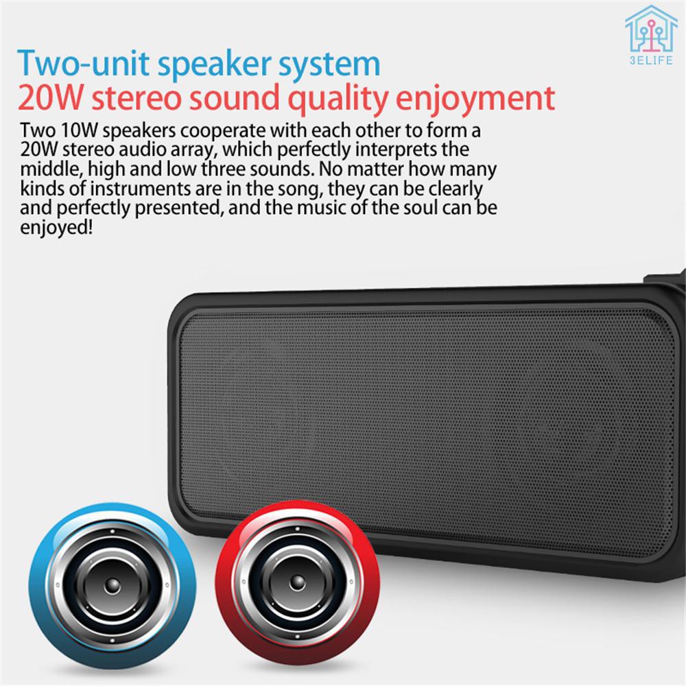 【E&amp;V】X7 Outdoor IPX7 Waterproof Speaker Wireless Bluetooth Speakers TWS Stereo Sound Box 20W Subwoofer Support U Disk AUX IN with Mic Rechargeable Ba