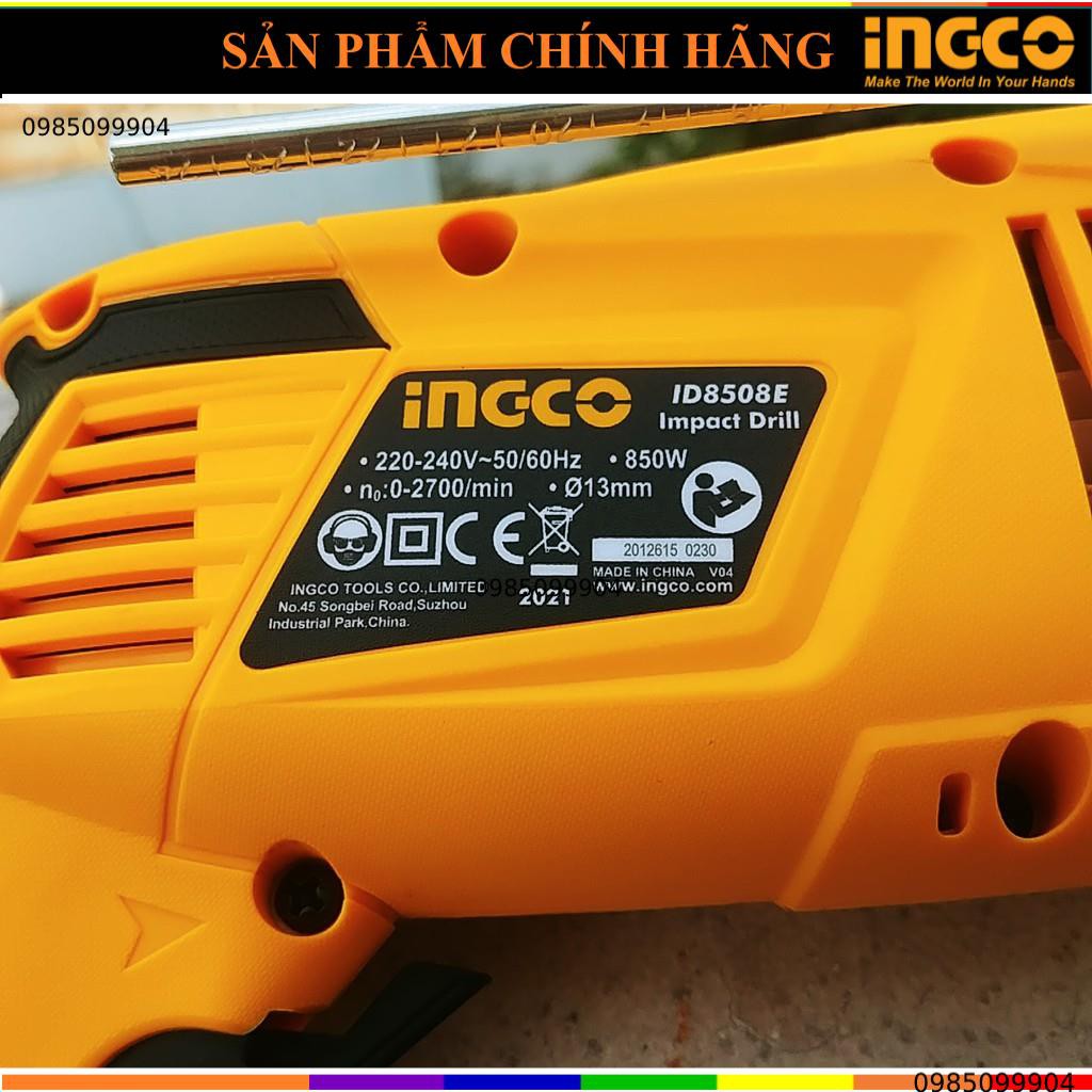 Máy khoan hai chế độ dùng điện 13mm 850W INGCO ID8508E 100% dây đồng