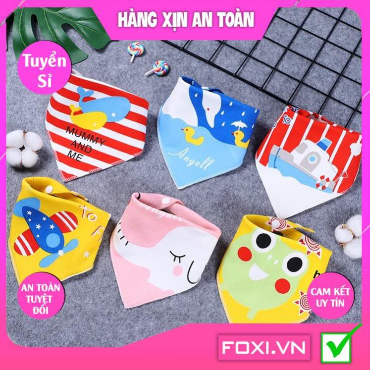 Yếm Tam Giác-Khăn Chéo Cho Bé Yêu Có Cúc Bấm-Giữ Ấm-Tránh Dây Bẩn Khi Ăn-Chất Đẹp 100%Cotton-Nhiều hình nhiều mẫu đángiu