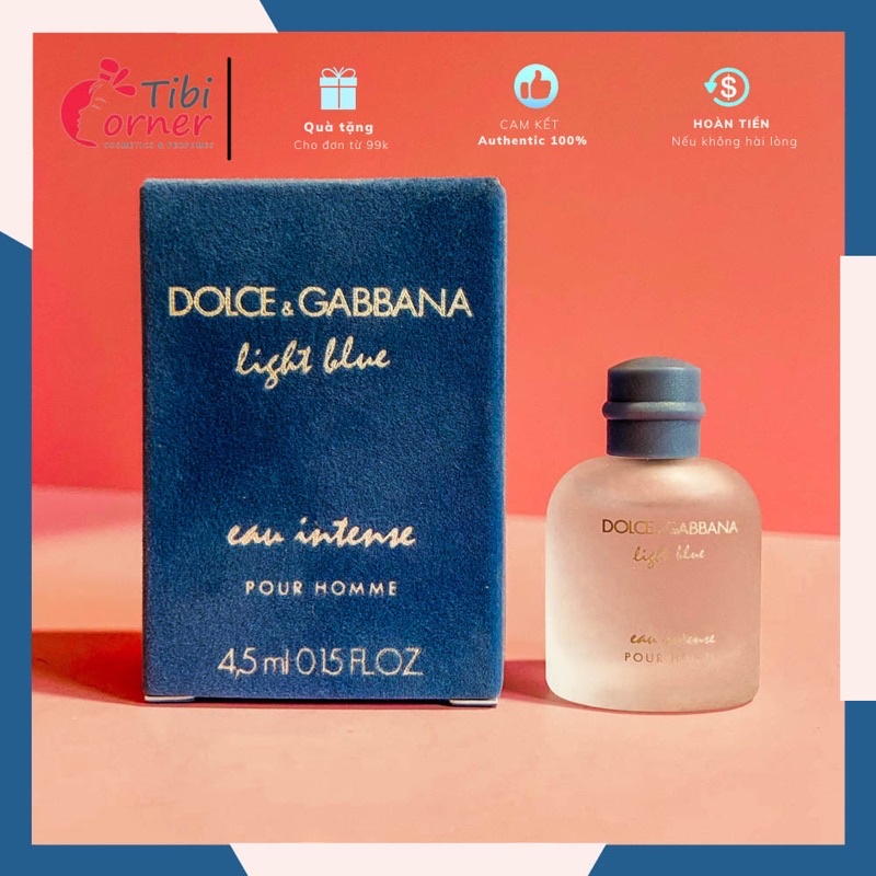 Nước hoa mini nam Light Blue Eau Intense for men EDT 4.5ml