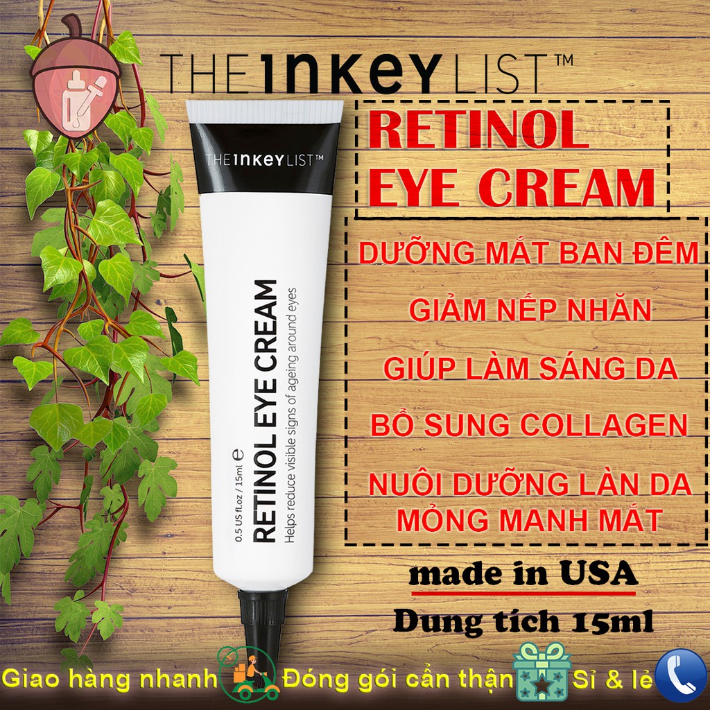 Kem Mắt Chống Lão Hóa The INKEY List Retinol Eye Cream 15ml