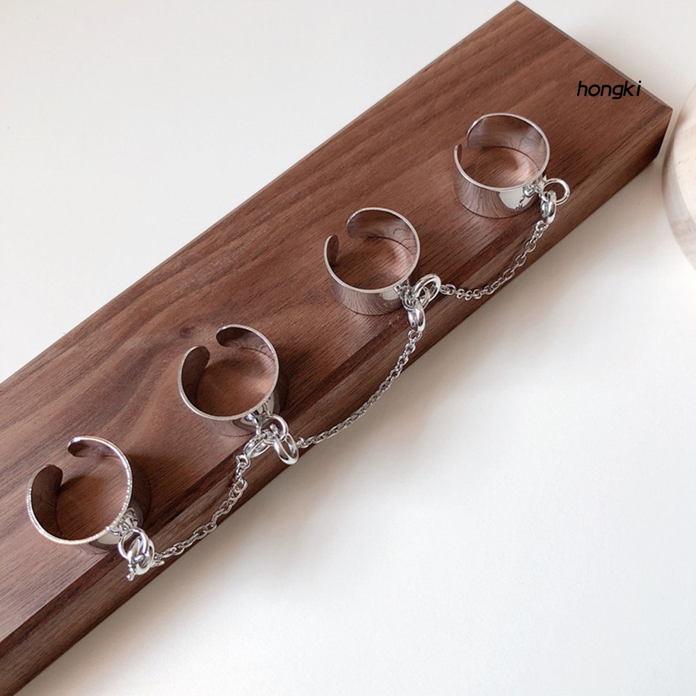 Nhẫn dạng dây xích nối dài phong cách punk thời trang