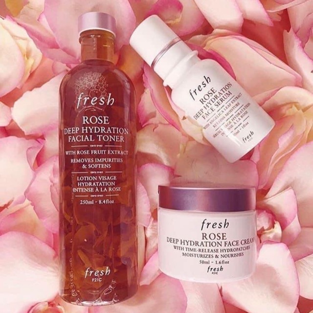 Set Bộ Dưỡng Da Fresh Rose Hydration 3 món Full size