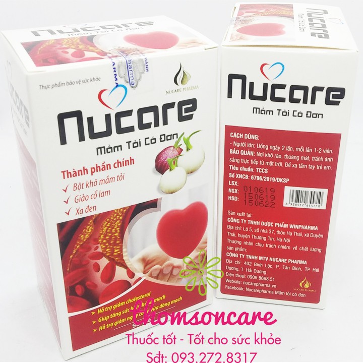 Viên uống Mầm tỏi cô đơn - giảm cổ lam Nucare - hỗ trợ giảm mỡ máu - tốt cho tim.