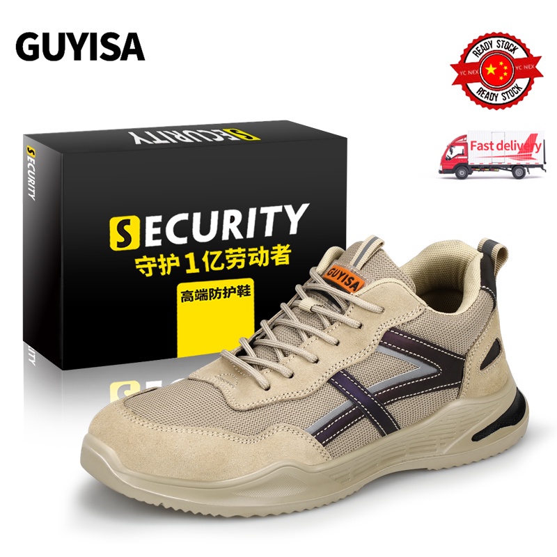 Đôi giày bảo hộ lao động GUYISA mũi thép chống đâm thủng thoải mái thoáng khí tiện lợi