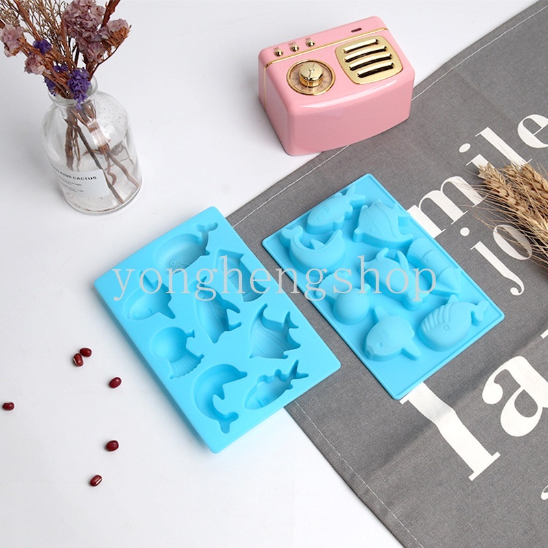 Khuôn Silicon Làm Bánh / Xà Phòng / Sô Cô La Hình Cá Biển 3D Dễ Thương