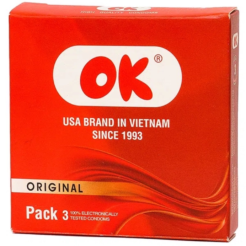 Bao Cao Su OK Original - 49mm Hộp 12 - hộp 3 - Và lẻ 1 bcs